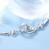Korean Style S925 Silver Double Heart Zircon Bracelet for Women