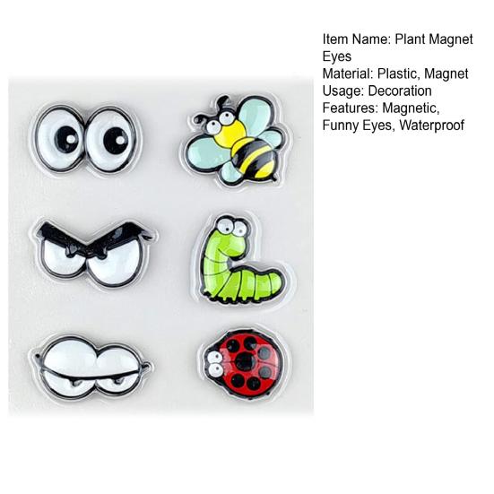 6Pcs Monstera Plant Magnets Eyes Potted Plants Decoration Funny Plant Safe Magnet Pins Charms House Plant Accessories for Plant Lovers