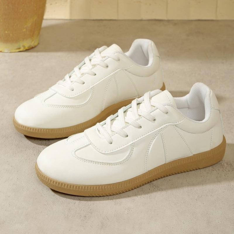 Solid Color Simple Board Shoes Women's Autumn New Student Lace-up Fashion Sports Shoes Versatile Casual White Shoes