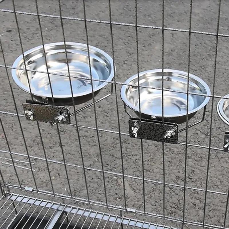 Wisząca Stalowa Miska dla Psa Montowana na Ścianie Pojemnik na Wodę i Karmę dla Kota Psa Dozownik Mocowany Metalowy Uchwyt Wsparcie Zapobiegający Przewróceniu 23cm