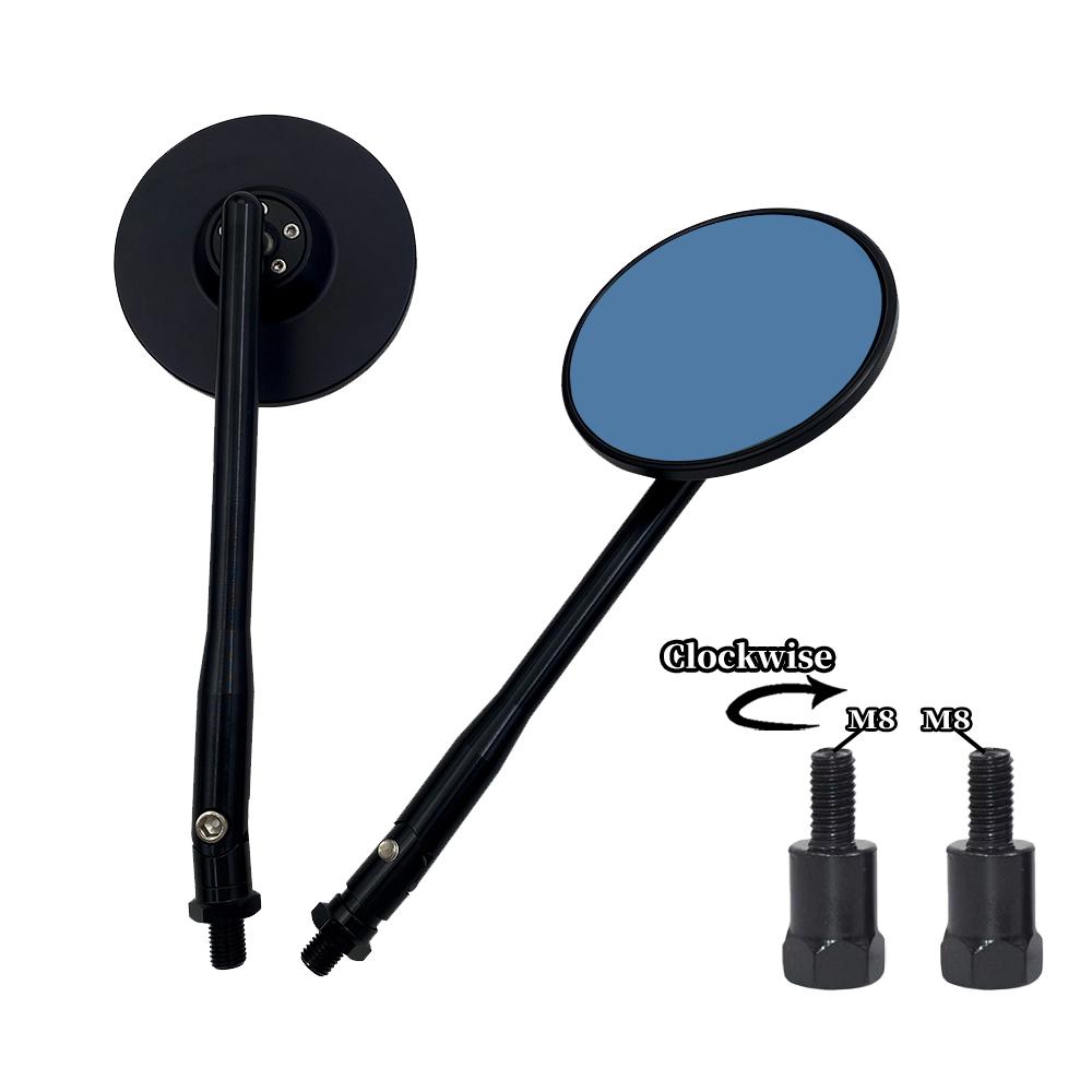1pair Universal Adjustable Black CNC Aluminum Round High Quality Motorcycle Rearview Mirrors