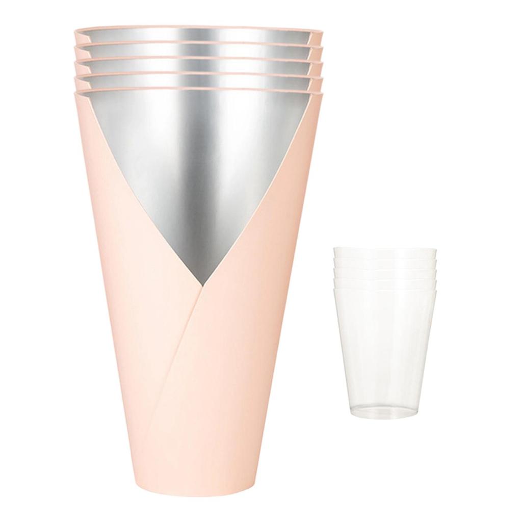 Cutie Decorativă cu Aranjament Floral, 5 Bucăți, cu Accesoriu Liner din PP, DIY Eveniment, Accesorii Florărie, Ușoară, Rezistentă la Apă