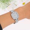 5PCS Luxury Personalized Girl Diamonds Silver Quartz Watch Women's Square Pendant Necklace Diamonds Earrings Ring Set for Girls