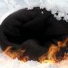 Anti-slip PU Anti-cold Mittens Soft Windproof Finger Mittens Gift Plush Thickened Gloves  Skiing