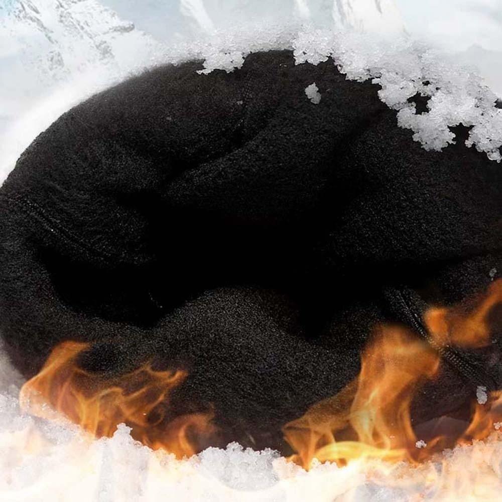Anti-slip PU Anti-cold Mittens Soft Windproof Finger Mittens Gift Plush Thickened Gloves  Skiing
