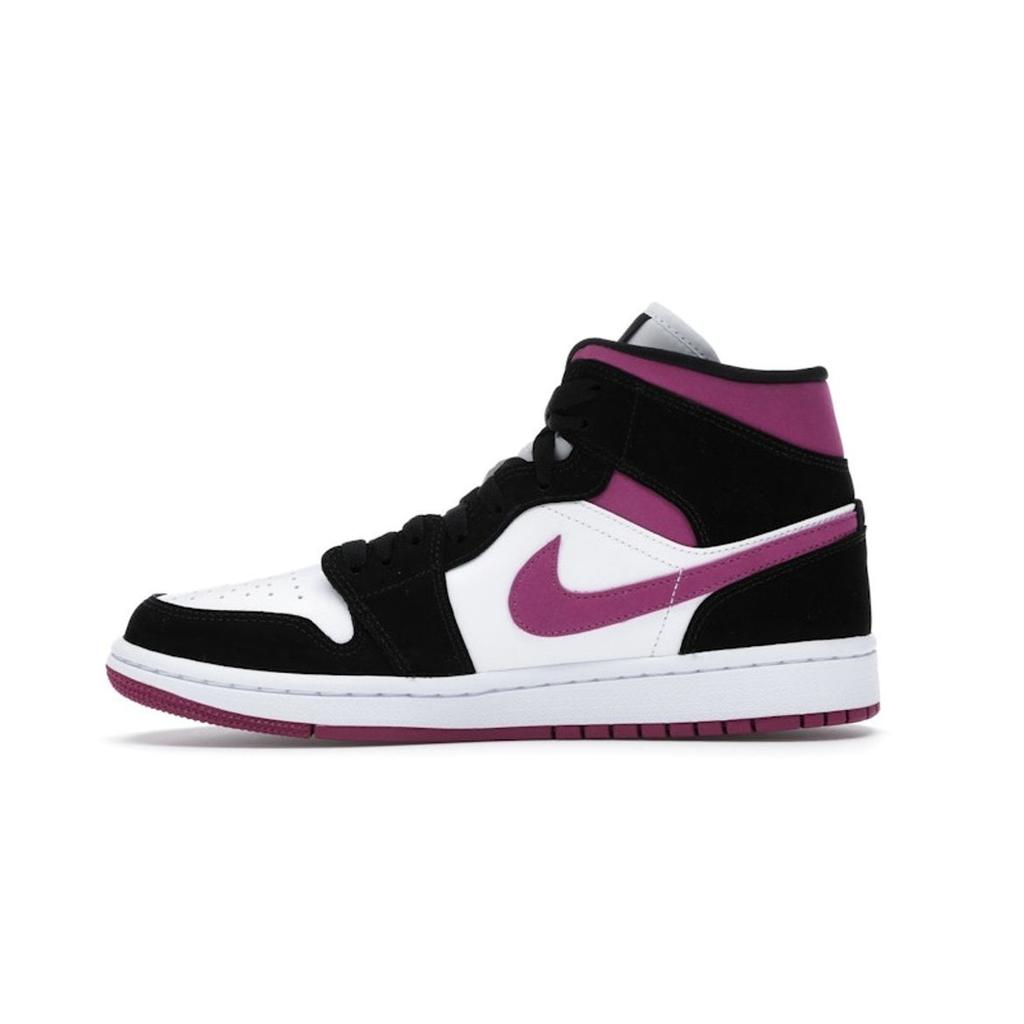 Air Jordan 1 Mid Cactus Flower Women Sneakers Black White BQ6472-005