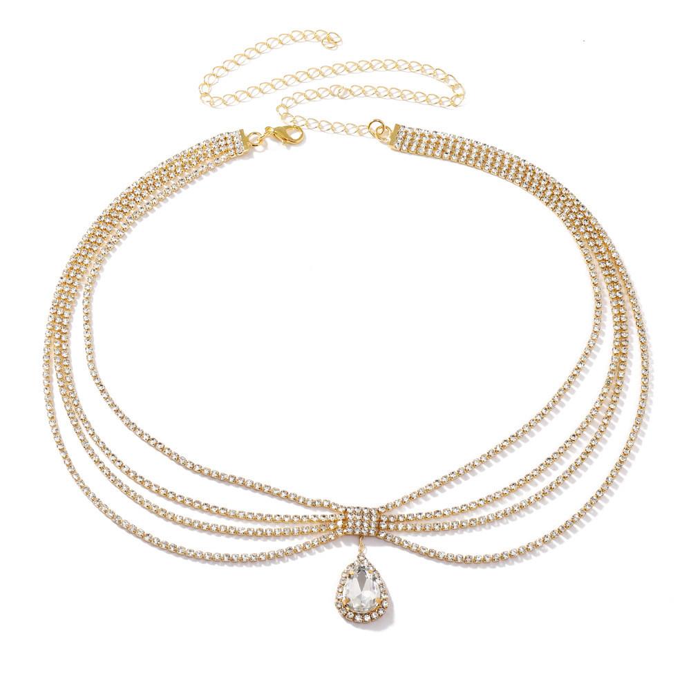 

Ethnic Feng Shui Diamond Pendant Design Multi Layer Chain Women Headpiece For Women Travel Gift