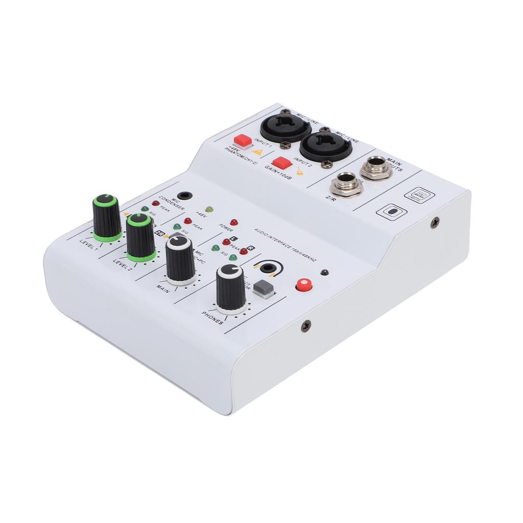 2 Channel Sound Mixer DJ Controller with Multiple Inputs   Power MP3   Output Independent Control Knobs Metal   for Recording Stage Perfor