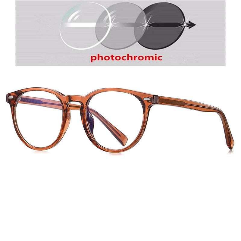 TR90 Big Frame Round Hyperopia Eyeglasses for Women Men Power 0 to -6 0 Anti Blue Light Prescription Spectacles