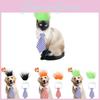 Adorable Pet Costume Accessories White Shirt Tie And Colorful Fluffy Wig For Cats And Dogs