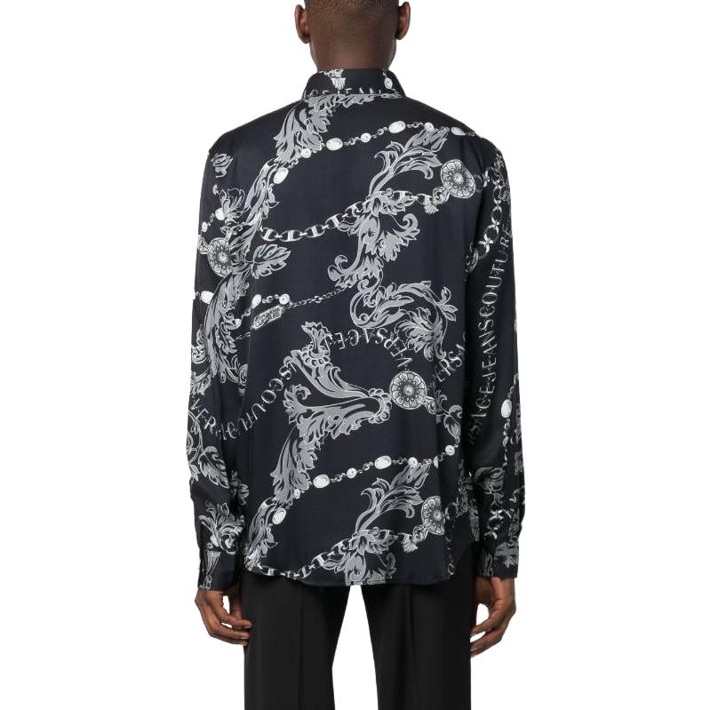 Versace Jeans Couture Chain Couture Printed Button Up Shirt 75GAL2R0NS298899