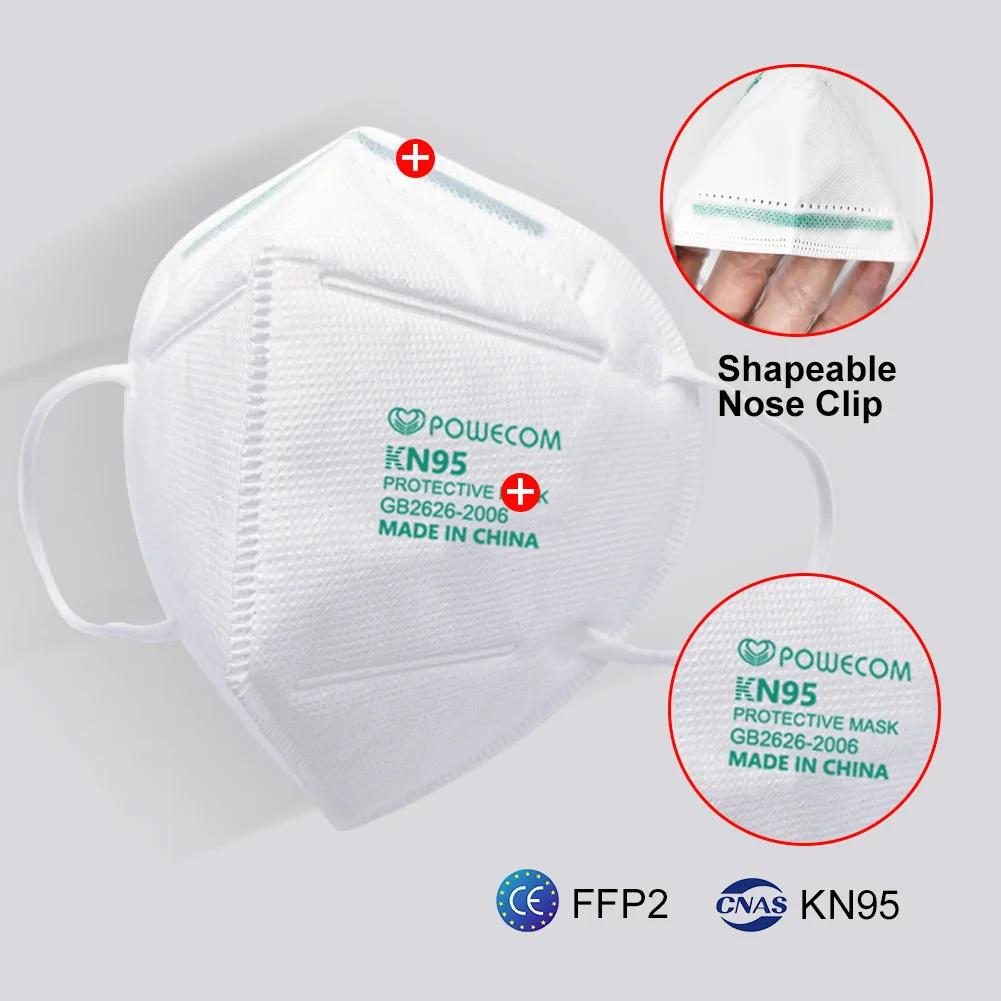 KN95 Mask Powecom Protective Reusable KN95 Face Masks Breathable and Safety Dust Black Mask 95% Filtration Mouth Muffle Cover