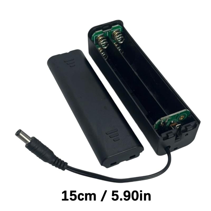 DC5521 Male Connector Battery Case with Safety Cover and Power Switches Holds 8 2A Cells for LED Lights and DIY
