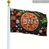 2D Flat - 2D Door Banner 2D Flat - 2D Door Banner 1pc Vibrant Pizza Design Square Flag - 2D Printed, Single-Sided, 150.01X89.99cm, Polyester, Ideal Fo