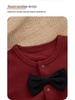 Unisex Red Baby Romper: 100 Days Full Moon Festive Outfit, Pure Cotton, Spring/Autumn, New Year Horse Theme.