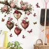 Valentine Tree Branch Wall Sticker PVC Self-Adhesive Removable for Bedroom Living Room Entryway Background Home Decor