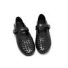2025 Spring and Summer New Woven Mary Jane Shoes Women's Shoes Low-heeled Commuter Shoes Round Head Flat Bottom Shallow Mouth Single Shoes Women