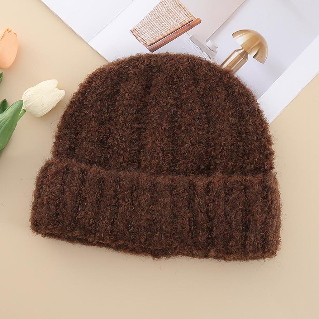 Korean Style Women's Winter Knit Wool Hat with Loose Ear Protection - Trendy and Warm for Large Head Circumference