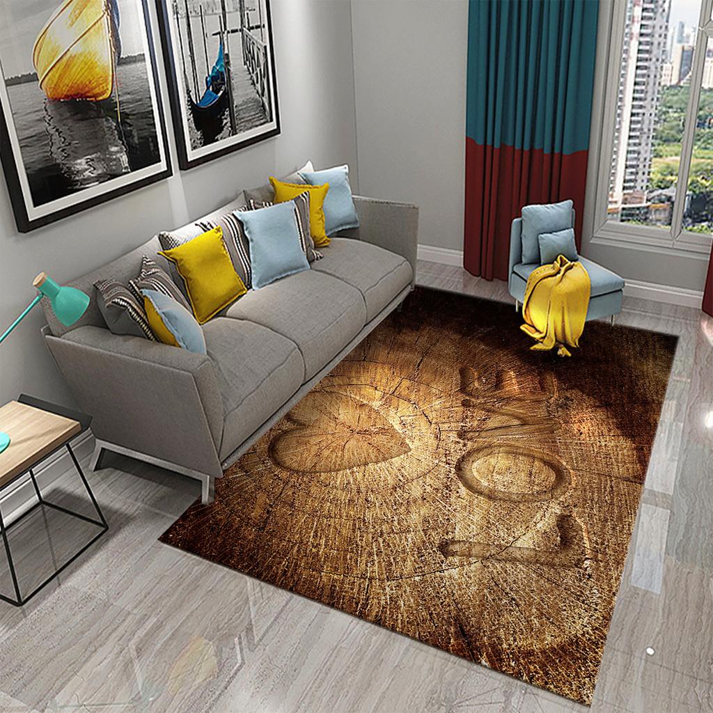 3D Holz Teppich für Schlafzimmer Teppich Lang Küchenmatte auf dem Boden Wohnzimmer Teppich Saugfähig Rutschfest Badezimmerbereich Teppich Heimdekor