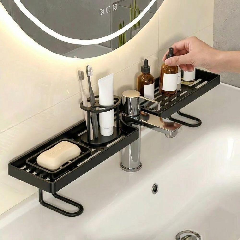 Universal Bathroom Storage Rack Mesh Iron Art Kitchen Drainage Holder Non-punching Water Drainage Counter Organizer Shower