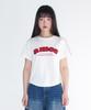 AMES-WORLDWIDE Shining Ames Round Hem Crop Tee White