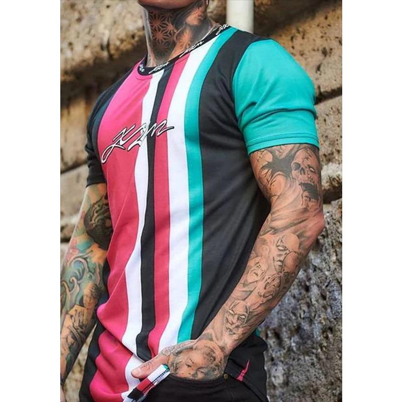 Summer Men's Ethnic Style Digital Printed Pattern Round Neck T-shirt, Casual and Comfortable T-shirt as a Gift, Outdoor Clothing