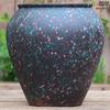 Tall Retro Handmade Green Ceramic Pot for Succulents and Flowers