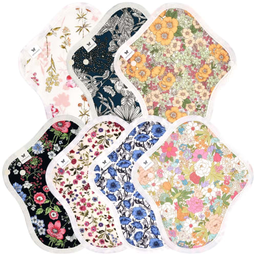 AENUANCE Cloth Pads, Absorbent for Menstrual Discharge, 7-Piece Set, Thick, 10cc Capacity, Small, Non-Waterproof, AESH-7P-V03