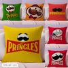 Classic P-Pringles Cushion Cover Natural Linen Pillow Cover Double-Sided Print Cushion Case For Sofa Home Decor Gift