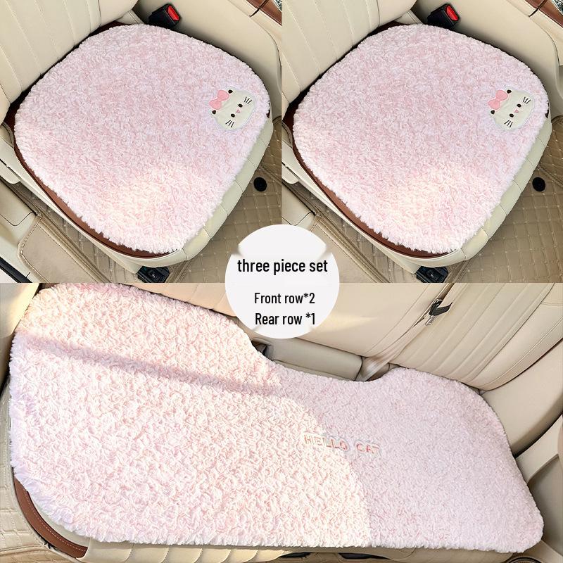 Cartoon Cat Plush Car Seat Cushion – Warm Winter/Autumn Rear Cover