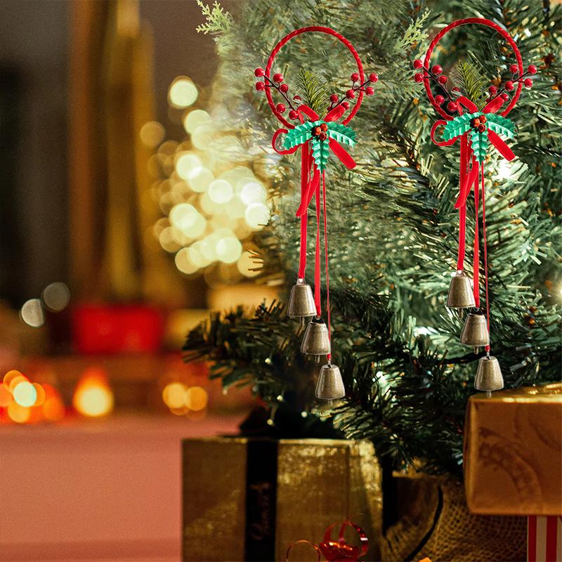 1PC Tree Bell Decorations Christmas Red Gifts 3PC Bells Home Tree Decor Holiday Hanging Pandents Party 3 Styles
