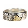 Adjustable Open Ring Men Women Vintage Cracked Texture Geometric Design Plated Unisex Statement Jewelry