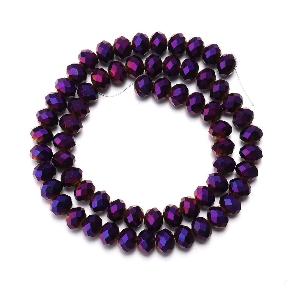 3/4/6/8/10mm Dark Purple Rondelle Austria Faceted Crystal Beads Glass Loose Beads For Jewelry Making DIY Bracelets Accessories