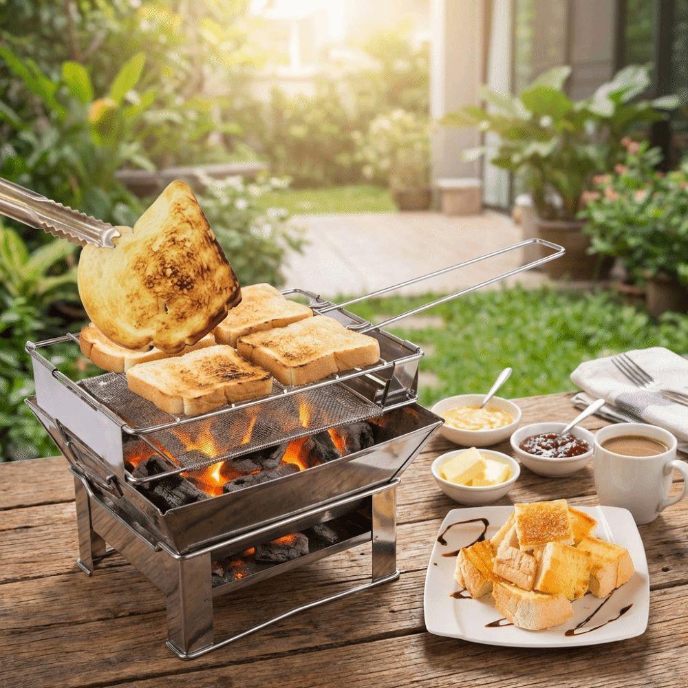 Stainless Steel Bread Toaster Bread Tray Mesh Net Grill Sausage Grilling Rack  Home Cooking