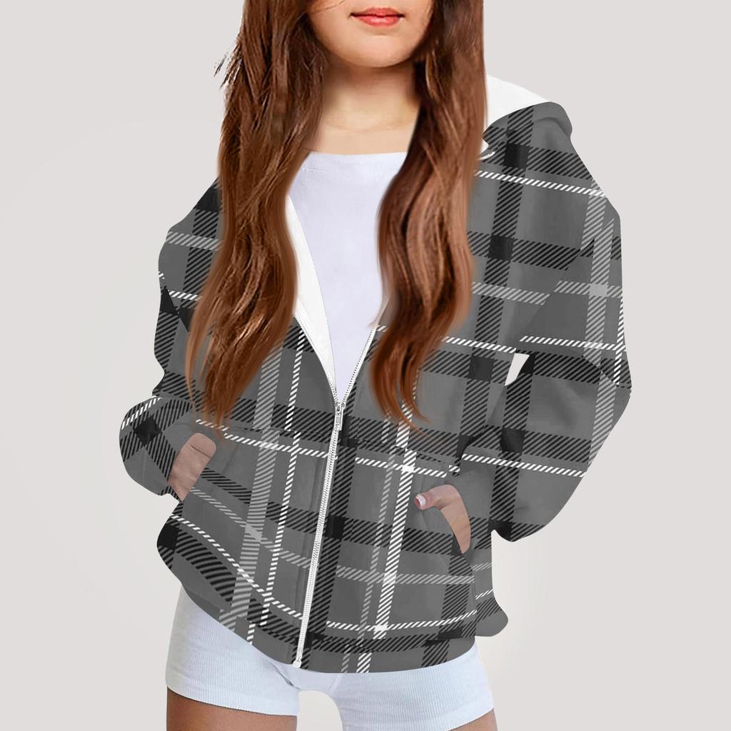 Children's Fashion Printed Long Sleeved Hooded Sweatshirt Girls' Hoodie Jacket