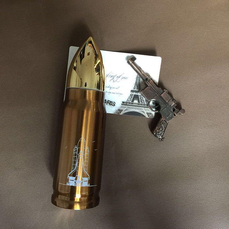 Bullet head stainless steel insulated cup shell vacuum water cup business gift cup water bottle