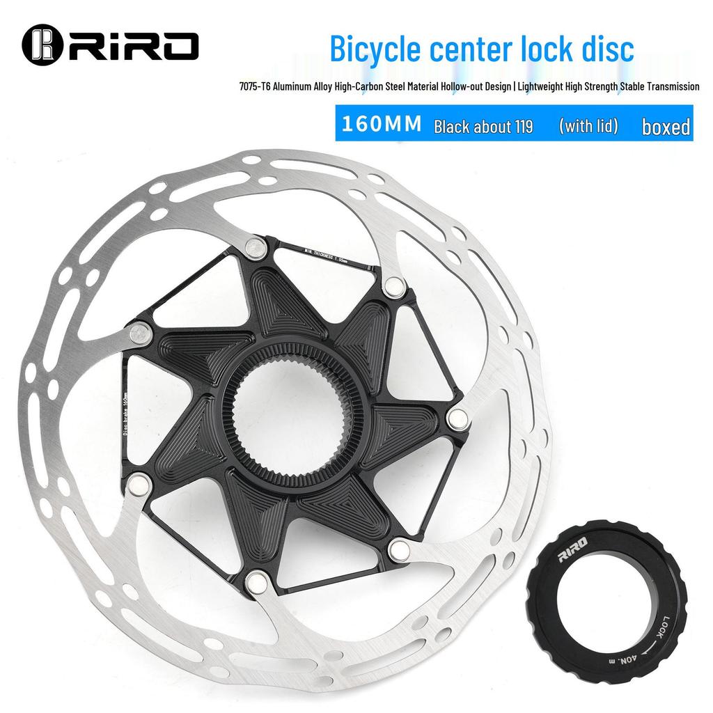 RIRO Ultra-light Center Lock Disc Brake Rotor for Mountain and Road Bikes, 140/160MM, Heat Dissipation.