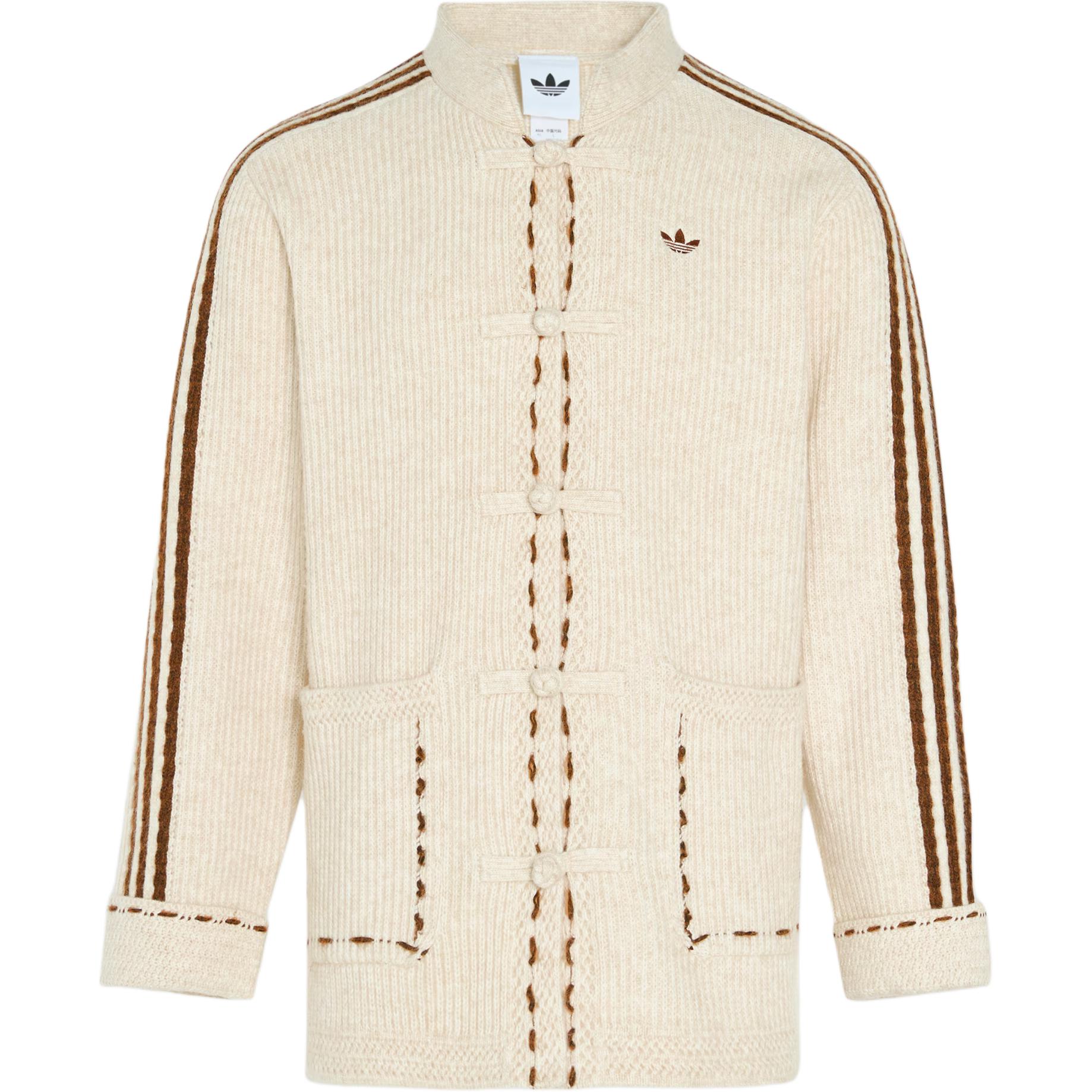 

Adidas Originals Новогодняя FW25 Вязаная куртка CNY Новый китайский стиль Повседневная вязаная спортивная куртка свободного кроя с длинным рукавом Унисекс куртка KR5065 L