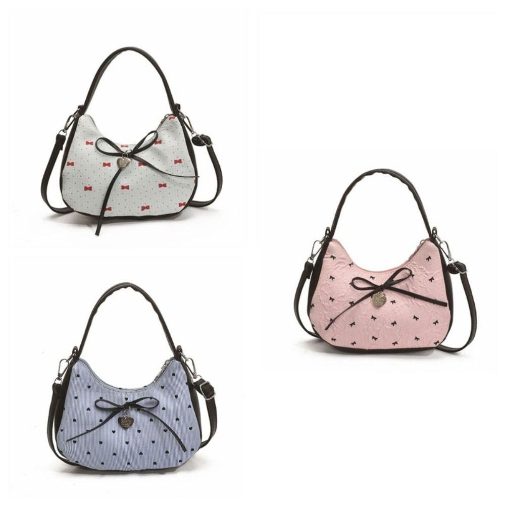 Polka Dot Bow Shoulder Bag Y2K Hobo Bag Vintage Underarm Bag  Ladies