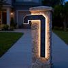 LED Solar House Number Light, IP44 Waterproof Outdoor Glowing Address Signs, Illuminated Address Plaque for Home Hotel Office