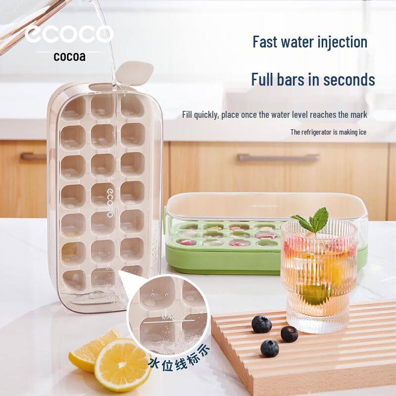 ecoco 21-Fächer Silikon-Eiswürfelform mit Deckel