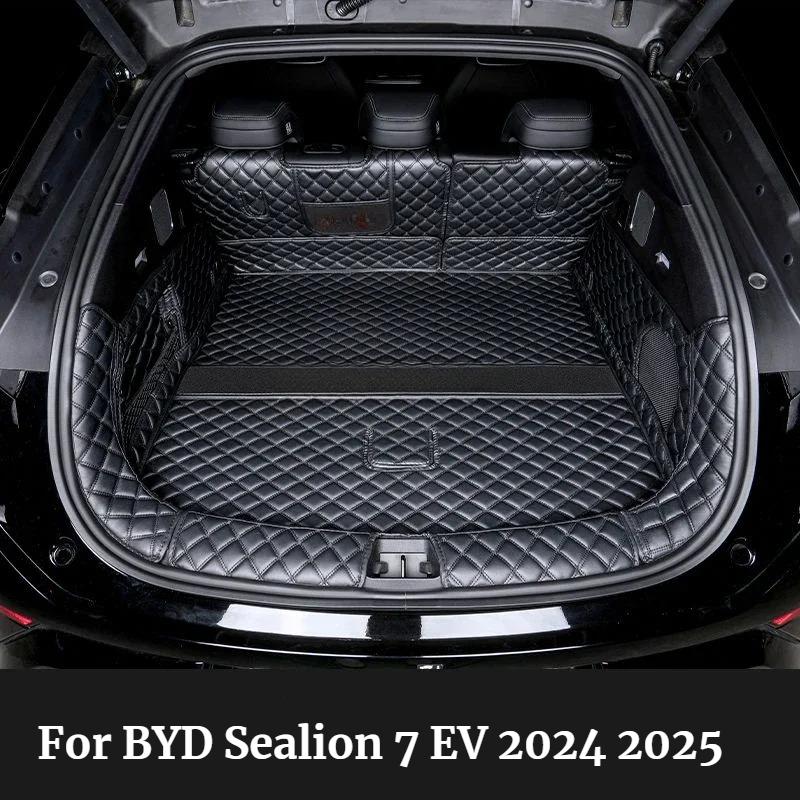 For BYD Sealion 7 EV 2024 2025 Car Boot Mat Rear Trunk Liner Cargo Leather Floor Carpet Tray Protector Accessories Mats