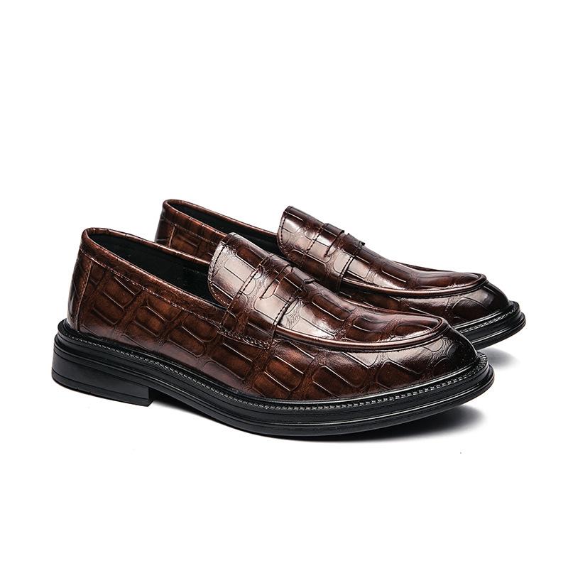 Men's shoes large size new leather shoes fashion men's casual leather shoes breathable British style loafers