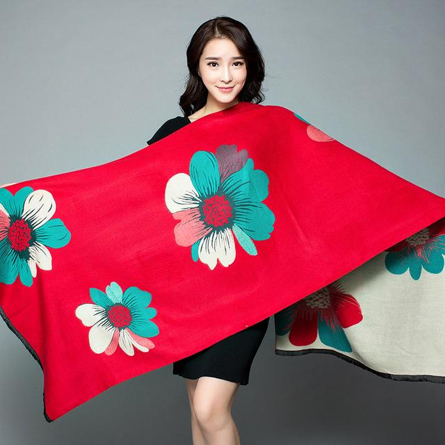 New Arrival Women'S Scarl Thickening Warm Pashmina Cashmere Scarf Female Autumn Winter Soft Scarf Shawl Multipurpose Blanket