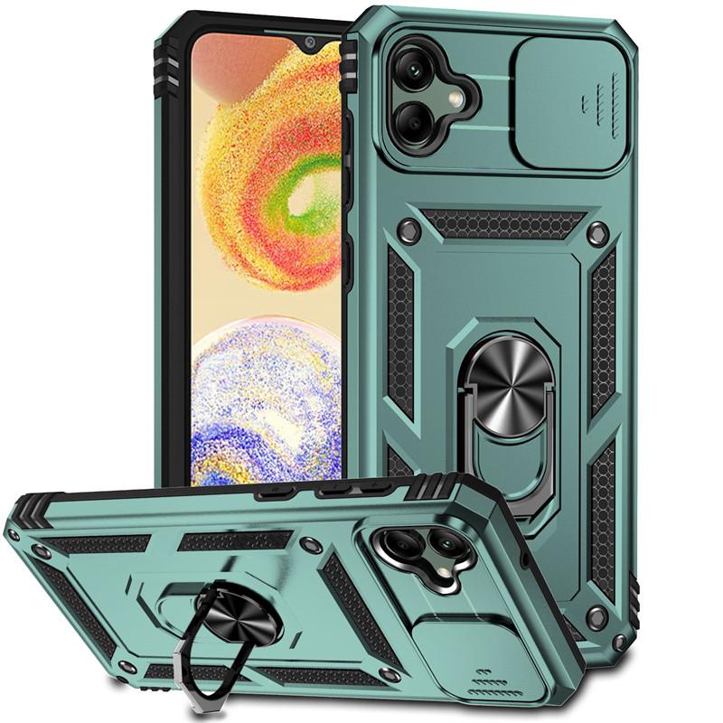 For Samsung Galaxy A04 Case Samsung Galaxy A04 A14 A24 A34 A54 5G Slide Camera Len Phone Cover Shockproof Stand PC Silicon Cover