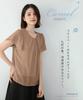 Bluse Skjorte for Kvinner Chiffon Volang Kort Ermet Bluse Topp Rund Hals Sommerklær Klipp og Sy med Fôr Glatt Komfortabel Ensfarget Løs Passform