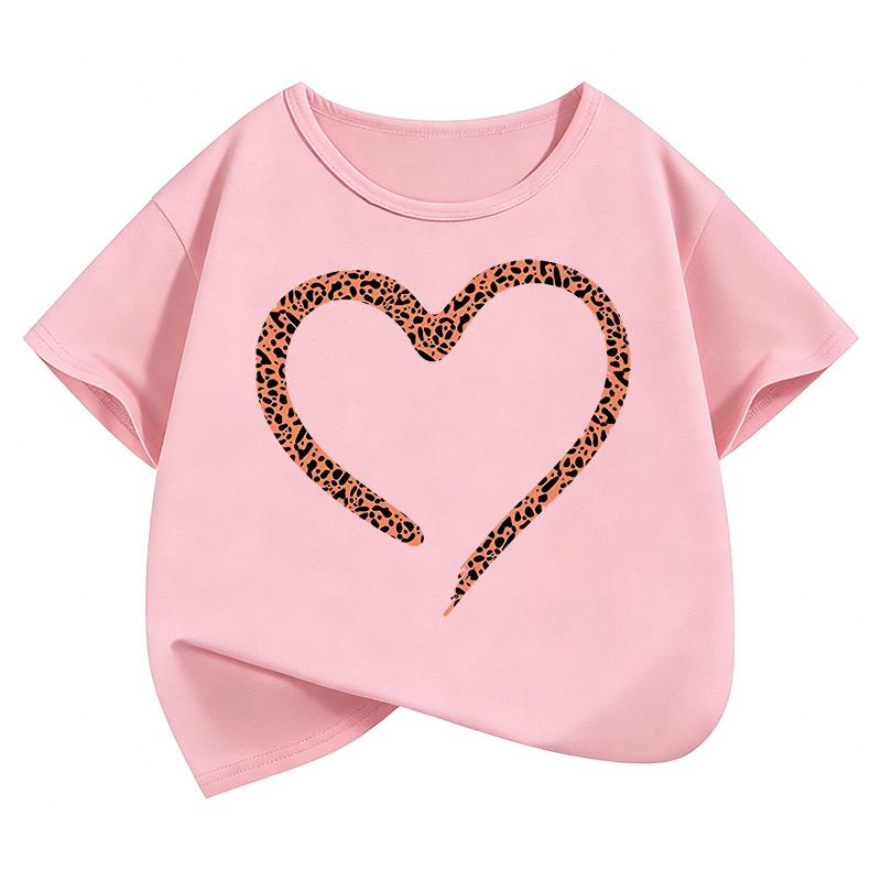 T Shirts Y2k Kids Children s T-shirt Boys Girls Summer Spring Casual Top Tee Shirt 120 розовый