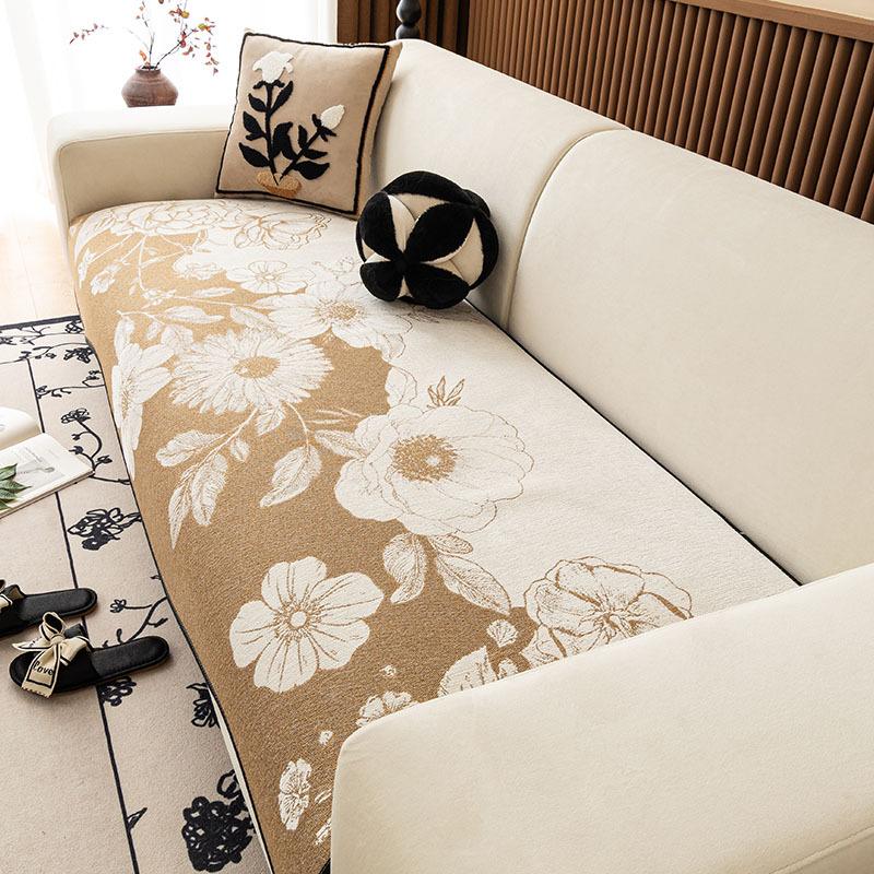 

Chenier Sofa Cushion Is Universal In All Seasons, Special-Shaped Straight Row Seat Cushion, Irregular Non-Slip Leather Sofa Cover, Light Luxury 90*90cm