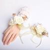 Premium Artificial Flower Wedding Corsage Pair For Bride Grooms Bridesmaids Matching Accessories Western Ceremony