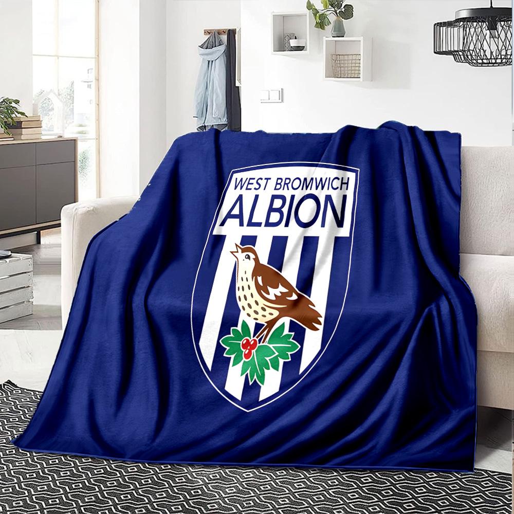 Bromwich Albion Flannel Blanket, Soft Polyester, Modern Design, All-Season for Camping, Travel, Gifts for holidays or birthdays